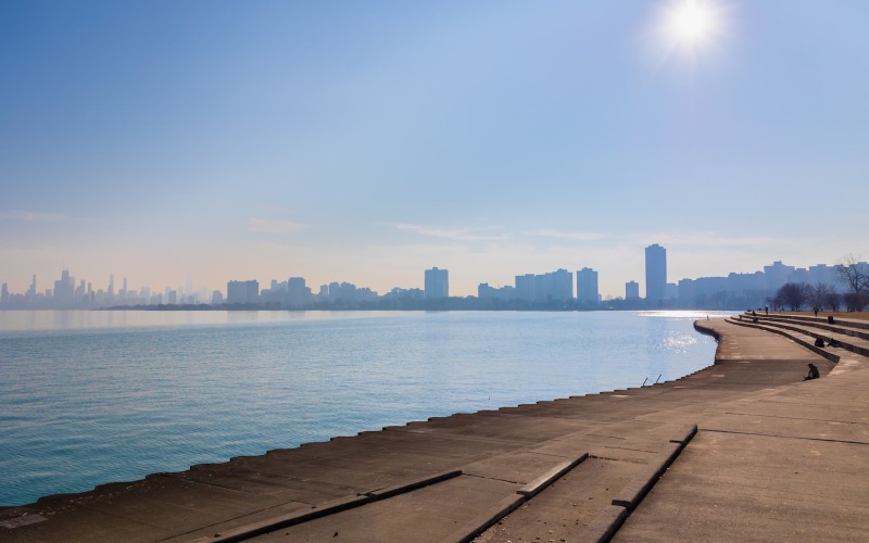 a  view of Lake Michigan